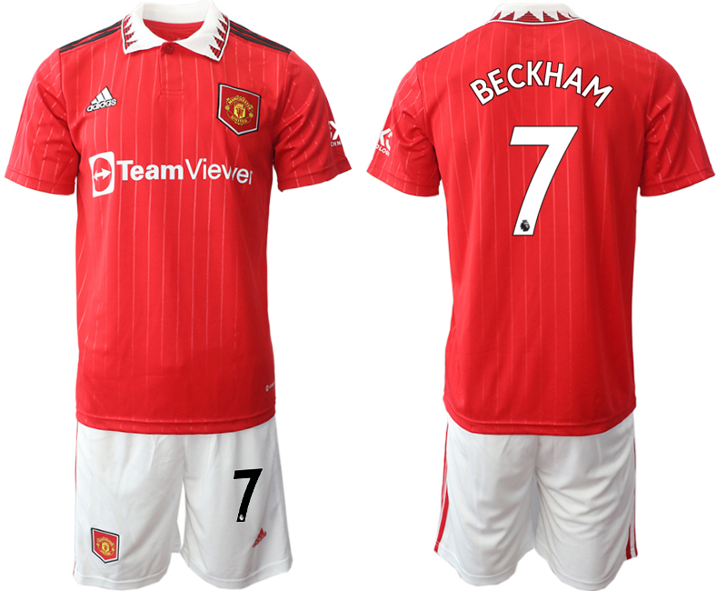 Men 2022-2023 Club Manchester United home Red #7 Adidas Soccer Jersey